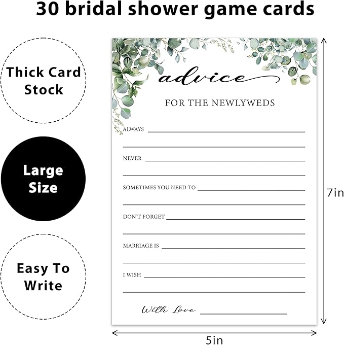Eucalyptus Bridal Shower Game Cards - Image 2