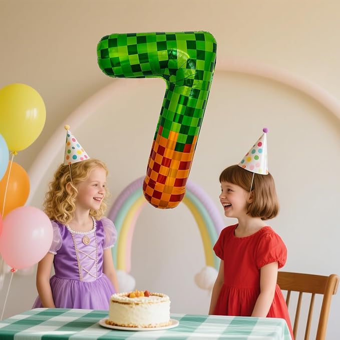 Pixel & TNT Theme 40in Giant Number Balloons - Image 5