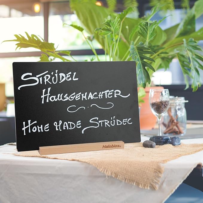Chalkboard with Beech-Wood Base, 8 x 12 inch Tabletop Message Boards Menu - Image 9