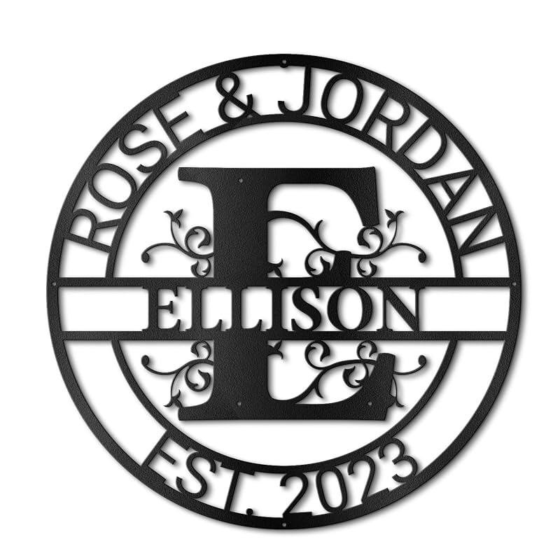 Custom Metal Wall Art Split Letter Monogram Metal Wall Art Last Name Sign by SIGNWIN