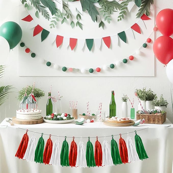 Red White Green Christmas Decorations - Image 4