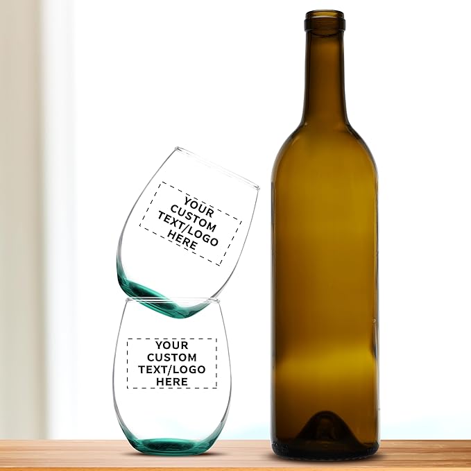 Custom Stemless Wine Glass 9 oz. Set of 100, Personalized Bulk Pack - Image 7