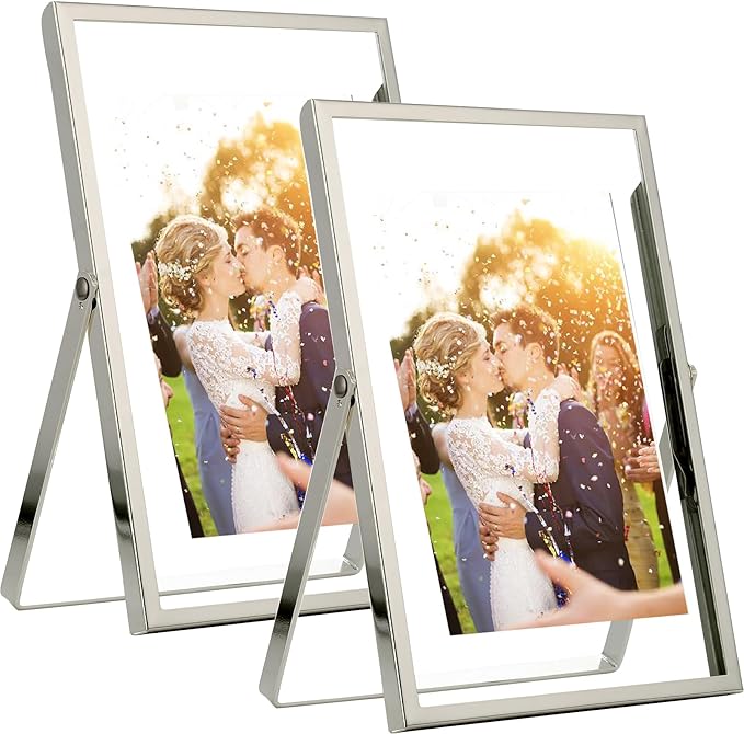 Silver 4x6'' Floating Frame Set of 2, by YiPinYin