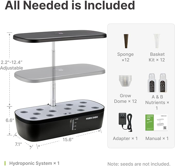 SUNCOZE Hydroponics Growing System Kit 12 Pods, Indoor herb Garden - Image 8