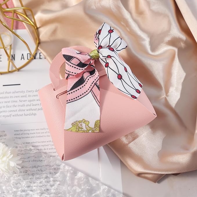 VGOODALL Small Gift Boxes with Bow Handle, Party Favor Boxes, 10 Pack, PU - Image 4