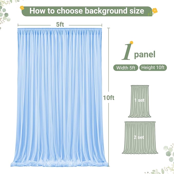 Baby Blue Tulle Backdrop Curtain - Image 7