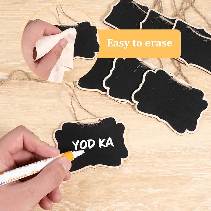10PCS Mini Chalkboard Signs, 2 Styles Hanging Chalkboard Signs - Image 2