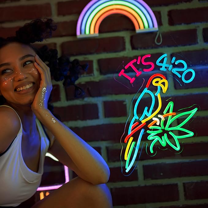 ORIXIAYE 420 Neon Sign Green Leaf Neon Signs - Image 2