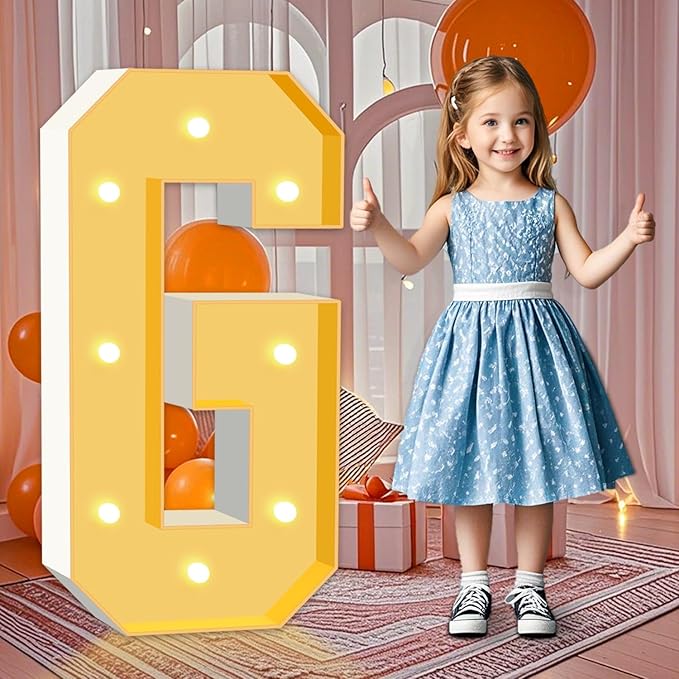 3FT Marquee Light Up Letters G, Warm White Marquee Letters by HITINO