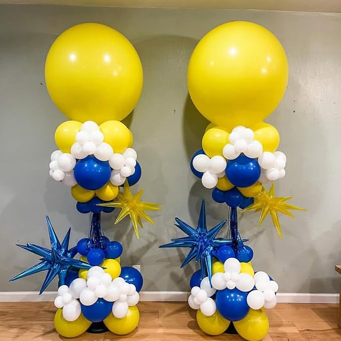 Blue Star Balloons 12pcs, 27/22 Inch Foil Star Explosion Balloons, Large Spike - Image 3