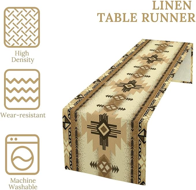 Aztec Table Runner Southwestern Ethnic Style Geometric Navajo Tribe Abstract - Image 5