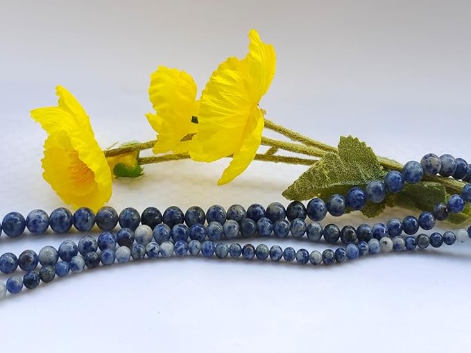 Stone Beads 6mm 140pcs Blue Spot Jasper Beads Round Loose Gemstones Beads - Image 6