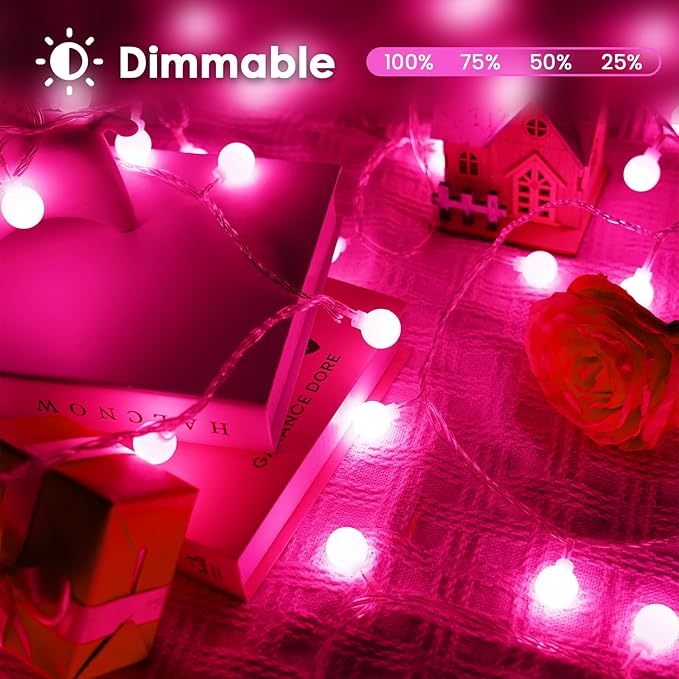 100LED Pink String Lights Outdoor Indoor - Image 5