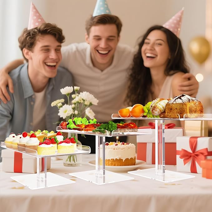 Dessert Cupcake Stand, 3 Set Acrylic Tiered Serving Tray - Image 2
