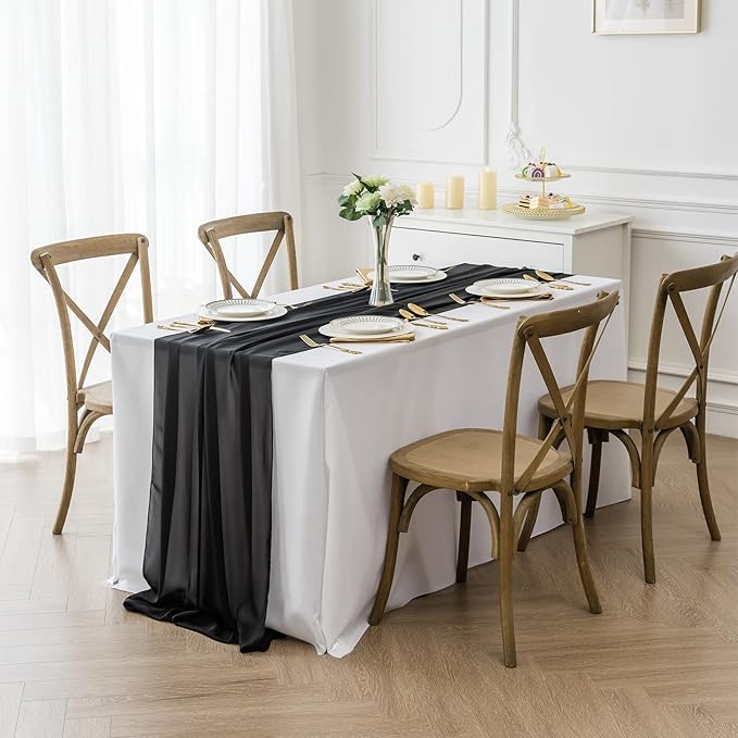 6Pack 9ft Chiffon Table Runner 14x108 Inch Sheer Romantic Table Runner - Image 7