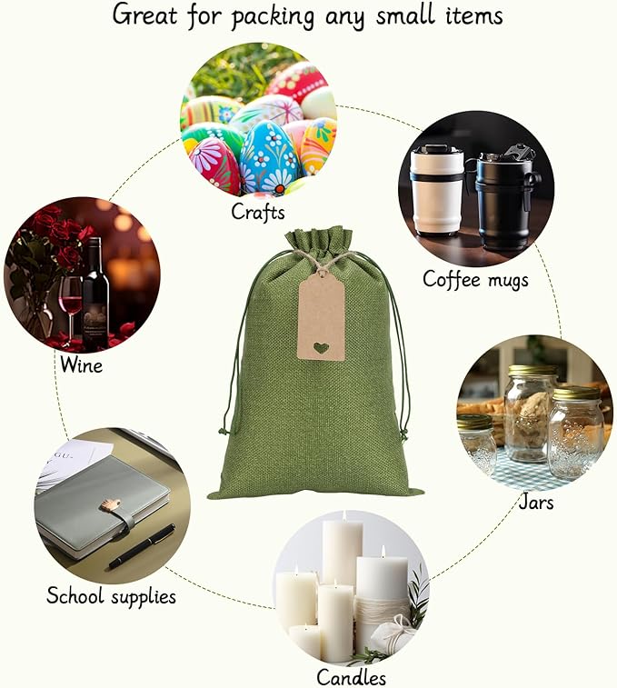 Tapleap Burlap Bags with Drawstring - Image 3