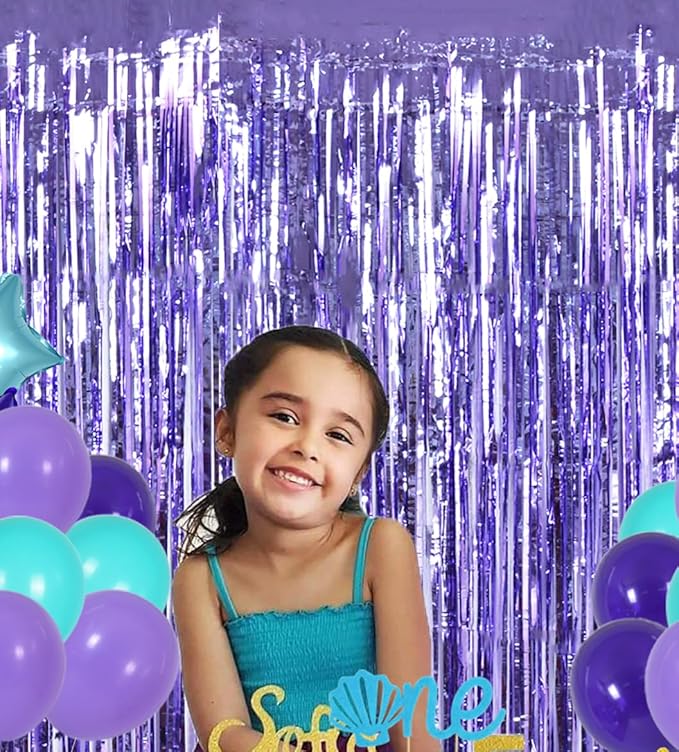 BEISHIDA 2 Pcs Light Purple Lavender Door Streamers Tinsel Curtain Party - Image 4