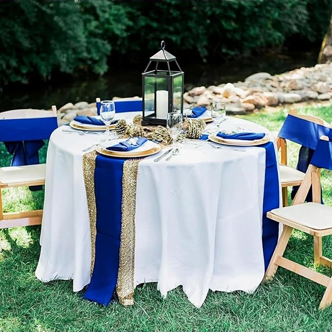 10 Pack Satin Table Runner 12 x 108 Inch Long Royal Blue Silk Table Runner - Image 3