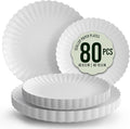 Trendables Scalloped Paper Plates 8.5 Inch & 10.5 Inch 80 Pcs Dinner Plate Set by Trendables