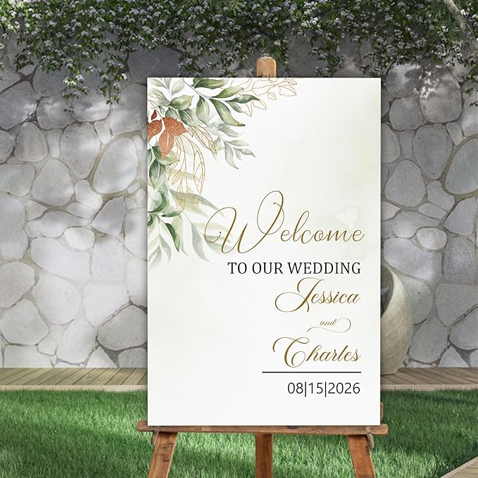 Eucalyptus Wedding Welcome Sign Template, Custom Wedding Board - Image 4
