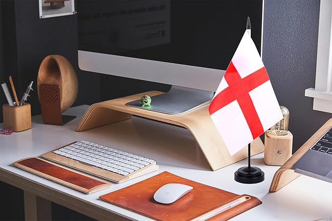 WXTWK 2 Pack England Flag England Deluxe Desk Flag Set - Image 5