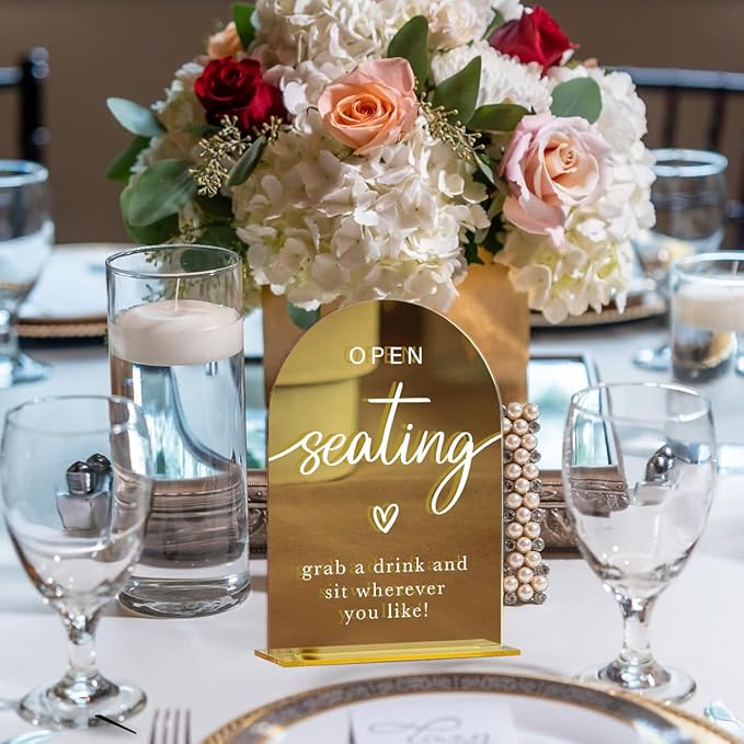 Acrylic Wedding Sign, Bridal Shower Decorations, Open Seating Sign - Image 4