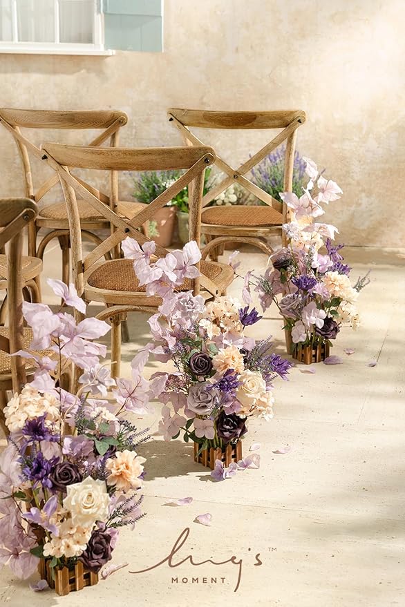 Ling's Moment 17.5" Tall Standing Artificial Flowers Arrangements 4 pcs Wedding - Image 5