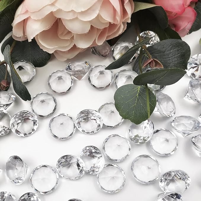 100Pcs Clear Acrylic Diamonds 1 Inch Wedding Table Scatters Gemstones Confetti - Image 4