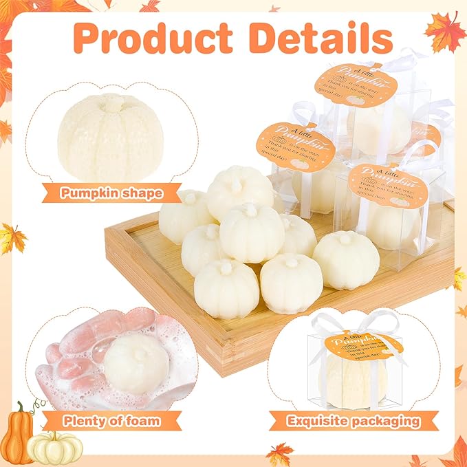 30 Set Pumpkin Soap Baby Shower Favors, Mini Pumpkin Soap Baby Shower - Image 5