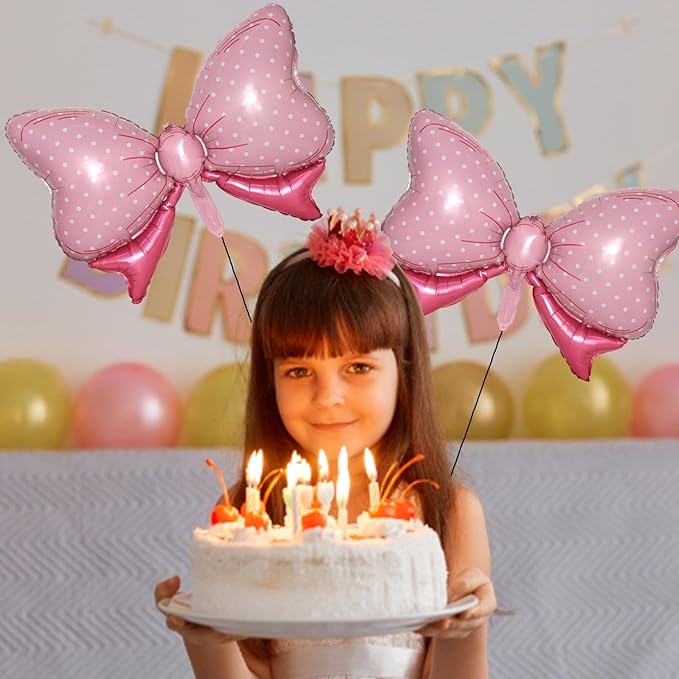36 Inches Bow Foil Balloon Huge Bowtie Pink Balloon - Image 5