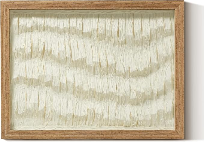 VIYYIEA Framed 3D Textured Wall Art, Handmade Paper Artwork, Modern Minimalist by VIYYIEAART