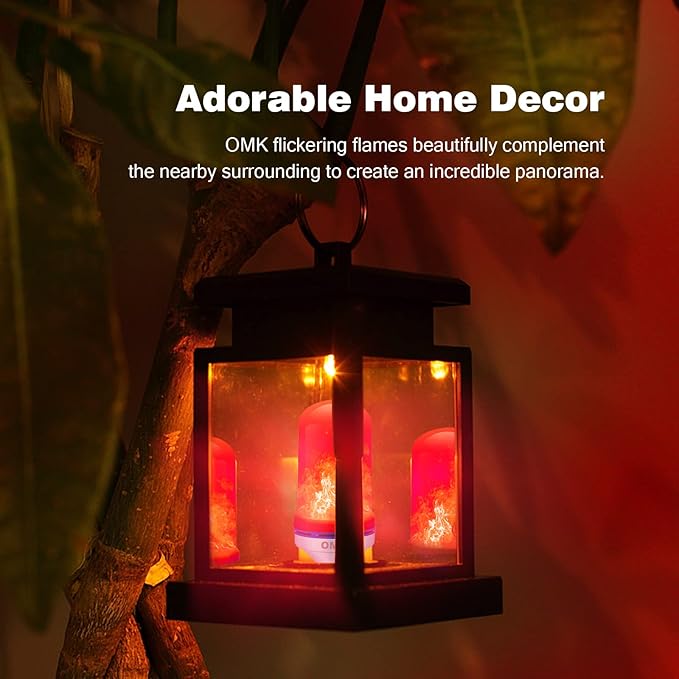 OMK - Christmas Decor LED Flame Effect Light Bulbs - Upgraded 4 Modes Fire - Image 2