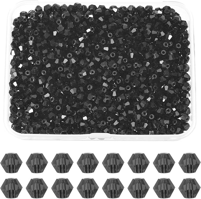 PATIKIL 1000pcs 3mm Bicone Glass Crystal Beads, Faceted Glass Spacer Beads by PATIKIL