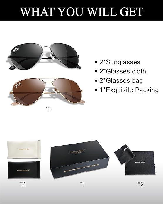 Bride and Groom Polarized Sunglasses - Image 5