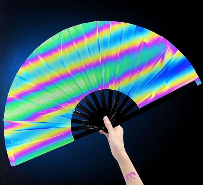 Amajiji Large Rave Folding Hand Fan Clacking Fans by Amajiji