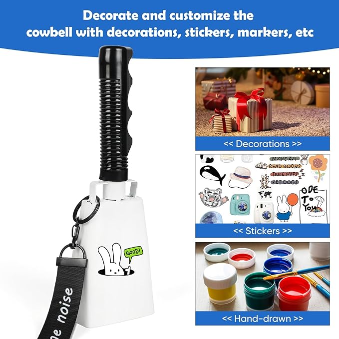 Cow Bells Noise Makers with Handle: Cowbells Hand Percussion - Image 5