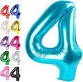 40 Inch Blue Large Number 4 Balloons, Giant Foil Number Four 14 24 34 40 44 by Upgesy