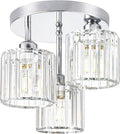 Crystal Ceiling Light Fixture, Chrome Semi Flush Mount Ceiling Light Fixture by Unknown