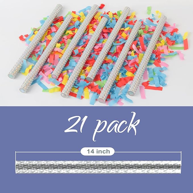 BATTIFE 21Pack Confetti Wands, Colorful Confetti Shoots Poppers, Tissue Paper - Image 6