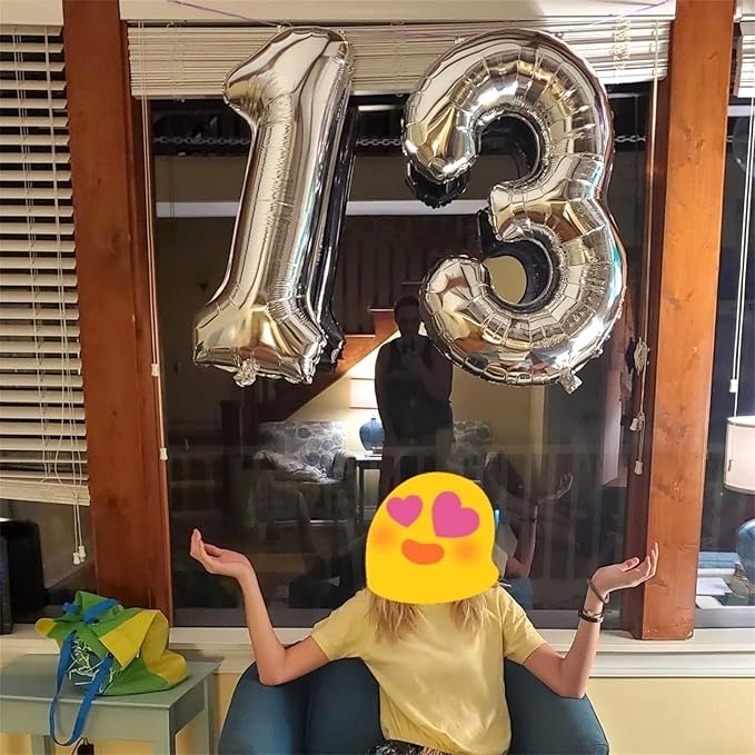 Silver 1 Balloon Number, 40 Inch Giant Helium Foil Number 0-9 - Image 8