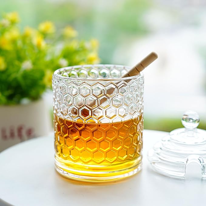 kanpura Clear Crystal Honey Pot - Image 9