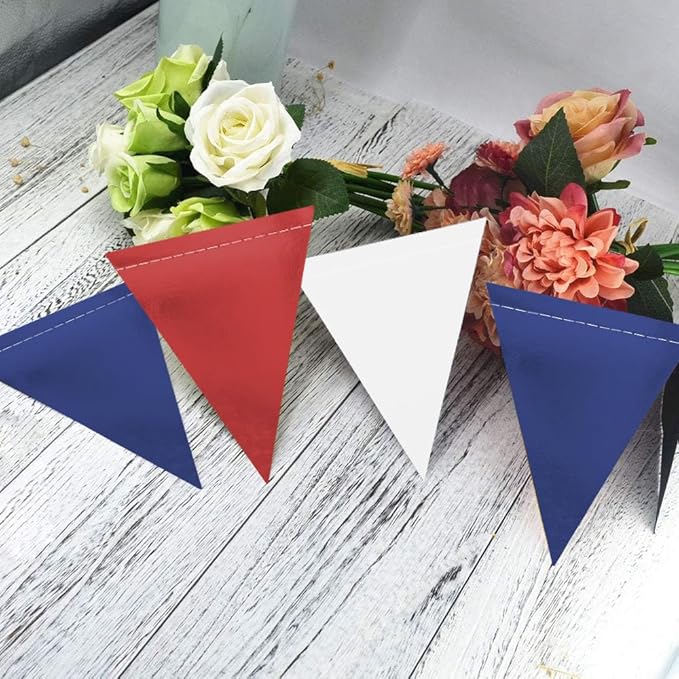 MerryNine Triangle Flag Bunting Banner, 3 Pack Vintage Style Pennant Banner - Image 3