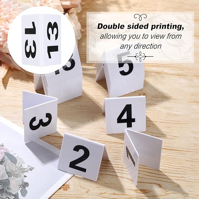 Tuanse Table Numbers 1-25 Acrylic Double Side Numbered Table Tents Plastic - Image 3