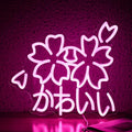 Kawaii かわいいLed Neon Light Sign Japanese Cherry Blossoms Light Up Wall Decor by JLEWUINH