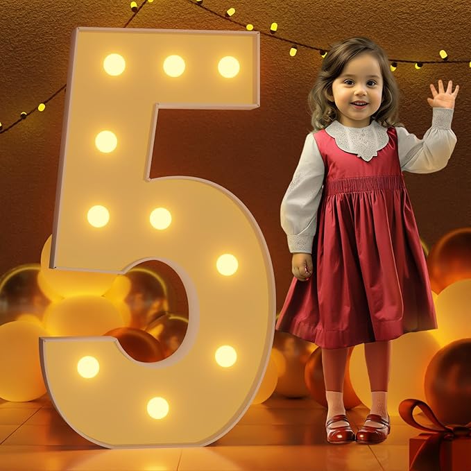 Marquee Numbers 4 Feet Tall Large Light Up Numbers 5th 15th 25th Five is A Vibe by Letsmakeitimpressive