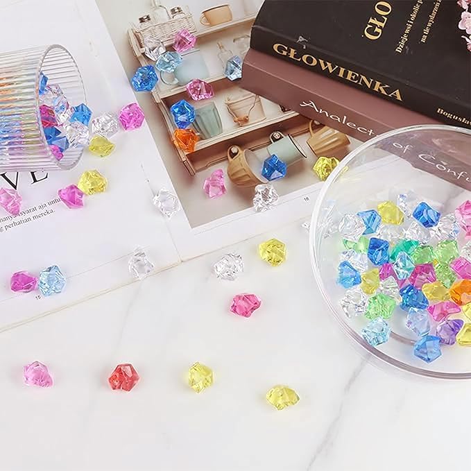 Fake Crushed Ice Cubes 1000pcs Multicolor Acrylic Crystal Rocks Multi Colored - Image 5