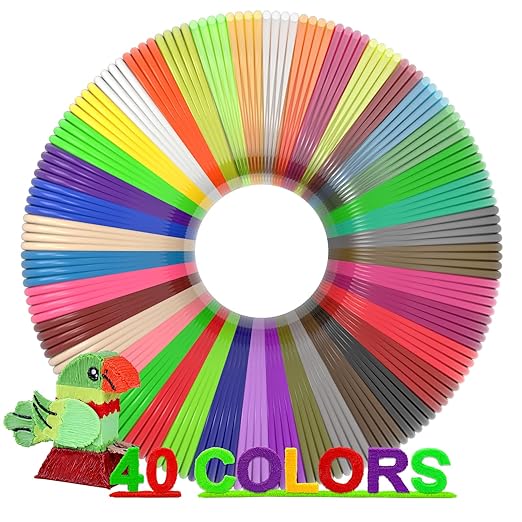 3D Pen Filament 1.75mm PLA Refills 40 Colors, Each Color 8 Meters, Total Length by dikale