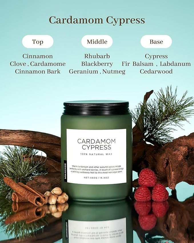 M&SENSE Spice Cardamom Cypress Large Soy Candles - Image 2