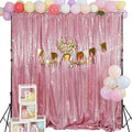 Juya Delight Pink Sequin Backdrop Curtain, Non See Through Photo Background by JuyaDelight
