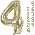 Champagne Gold Foil Balloon Number 4, Large Light Gold Number 4 Helium Balloon by Lingqiang